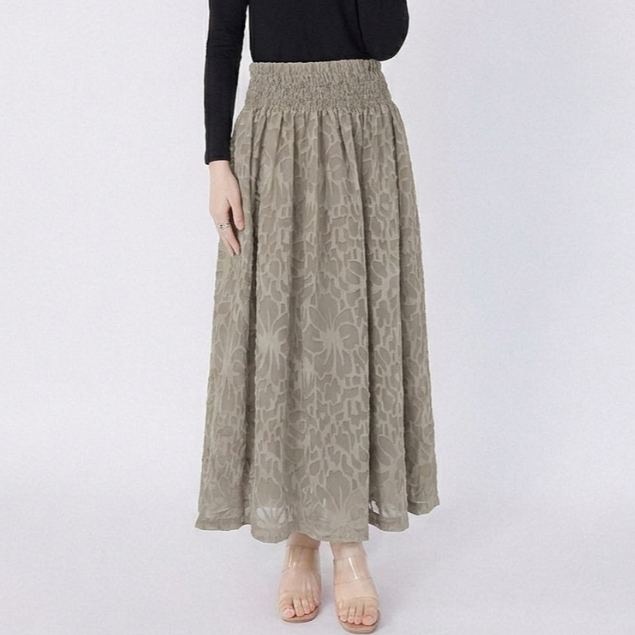 Mississippi Smocked Midi Skirt Bawahan Wanita Rok LIN000725M