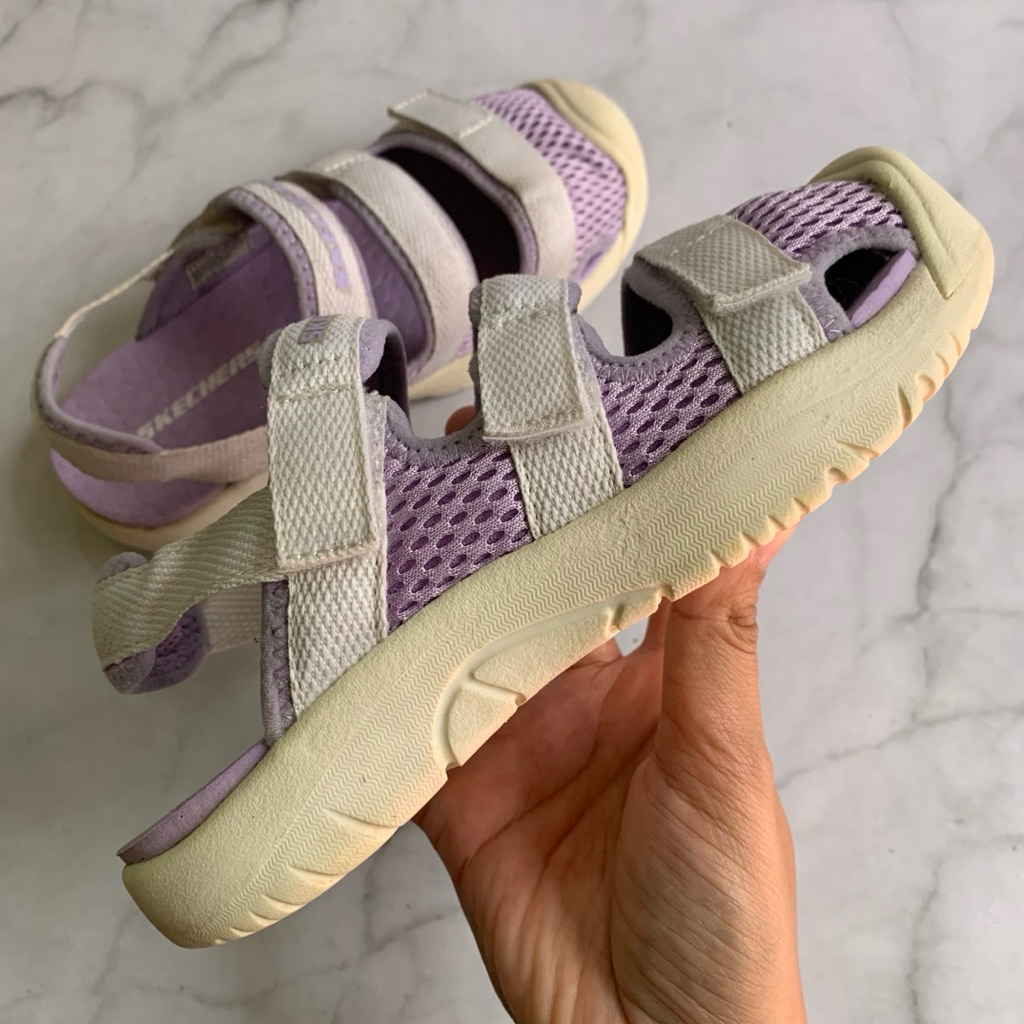 Skechers sandals velcro purple size 32 sandal anak perempuan