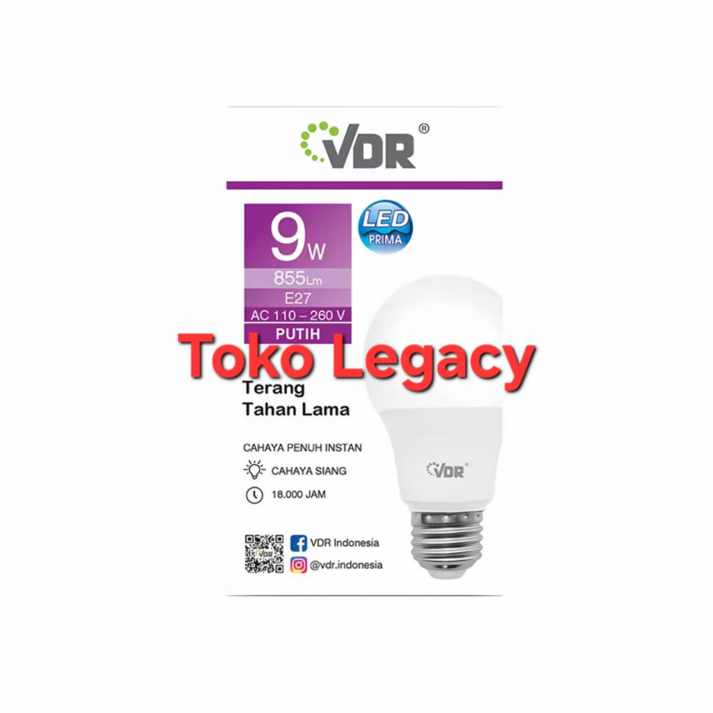 BOHLAM LAMPU LED VDR 3W,5W,7W,9W,11W,14W,18W,22W PERKARTON SUPER AWET DAN TERANG WATT MURNI
