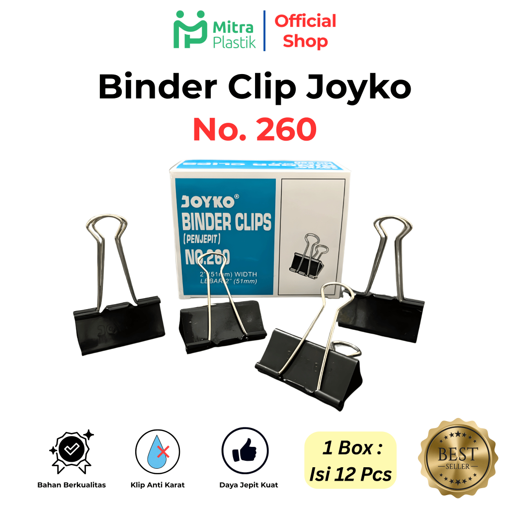 Binder Clips Joyko Binder Clips 260 Penjepit Kertas Besar Paper Clip Besar Paper Clip Hitam