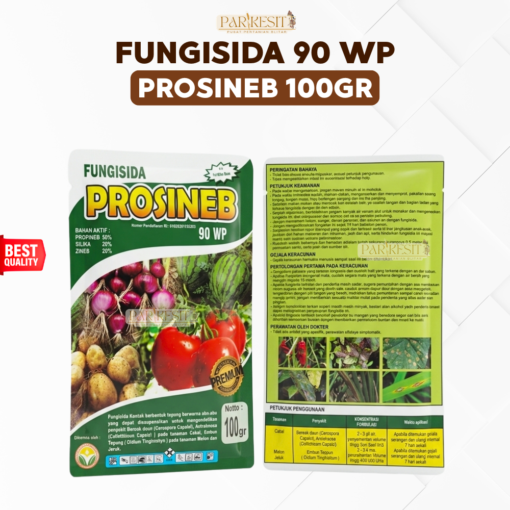 Fungisida PROSINEB 90 WP 100gr | Fungisida Sistemik Kontak