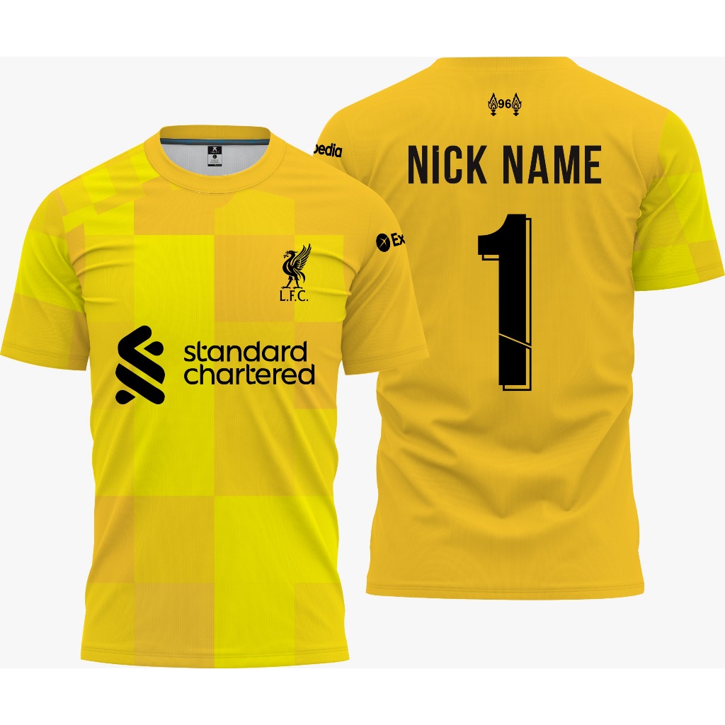 Jersey Bola LIVERPOOL KIPER 2 2021-2022 PENDEK Free custom nama dan no punggung Full printing
