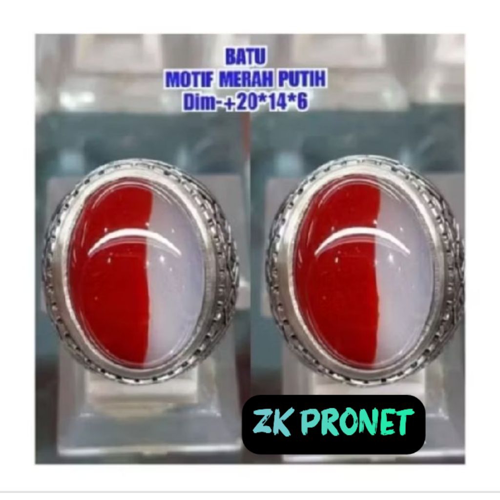 BATU CINCIN MOTIF MERAH PUTIH