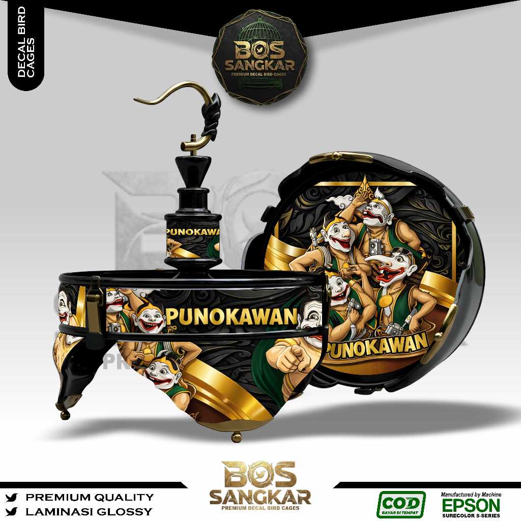 STIKER DECAL SANGKAR BURUNG BUNDAR LINGKARAN LOVE BIRD HELOPET BATMAN CUSTOM PUNOKAWAN BS36