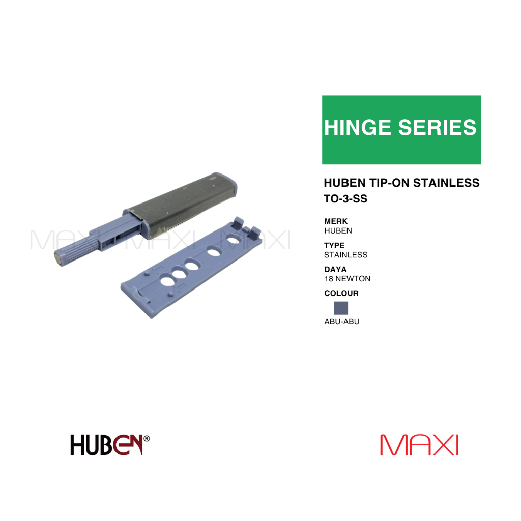 HUBEN - Keces TIP-ON Stainless - Push Open Head Magnet Panjang Push Open Mini Latch - Hinge Series