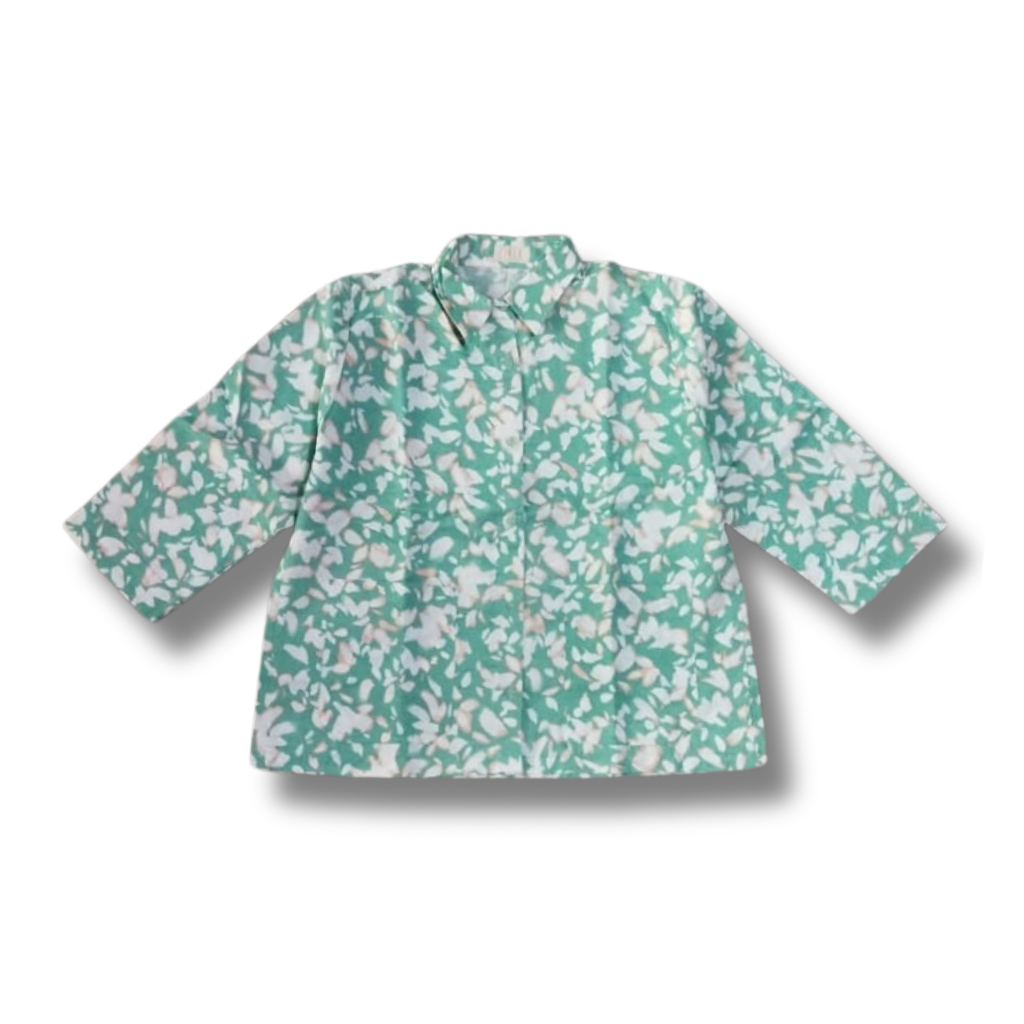 Atasan Baju Blouse Wanita Dewasa Lengan Panjang Bahan Linen Import