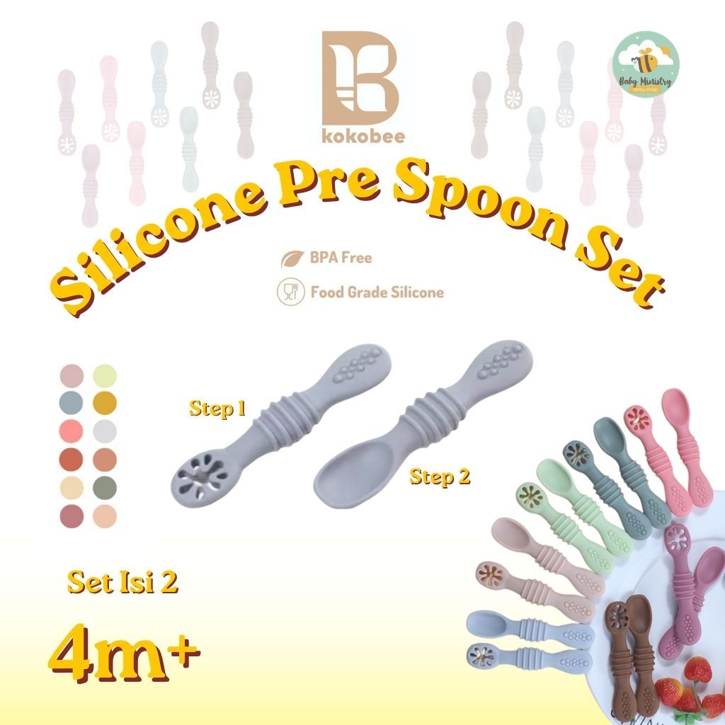 KOKOBee - Silicone Pre Spoon for baby feeding training spoon / silicone spoon / BLW / numnum/ dips