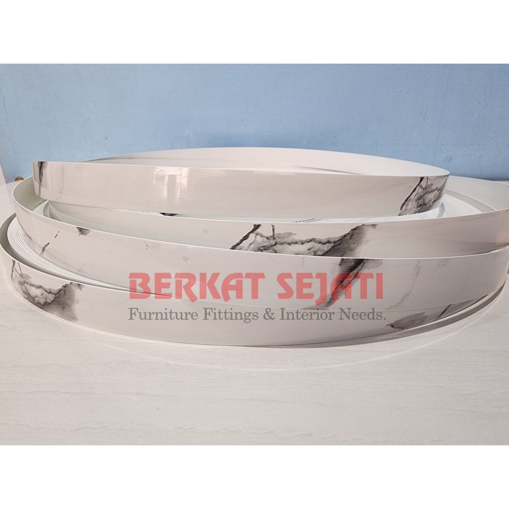 Edging Hpl Taco Aica (758) WHITE MARBLE GLOSS / MARMER PUTIH KILAP 22mm x 1mm - 758