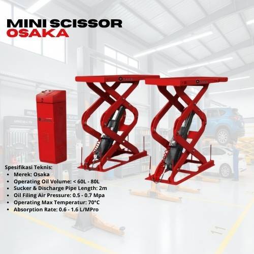 Mesin Osaka Mini Scissor Lift Alat Angkat Mobil Hidrolik Profesional