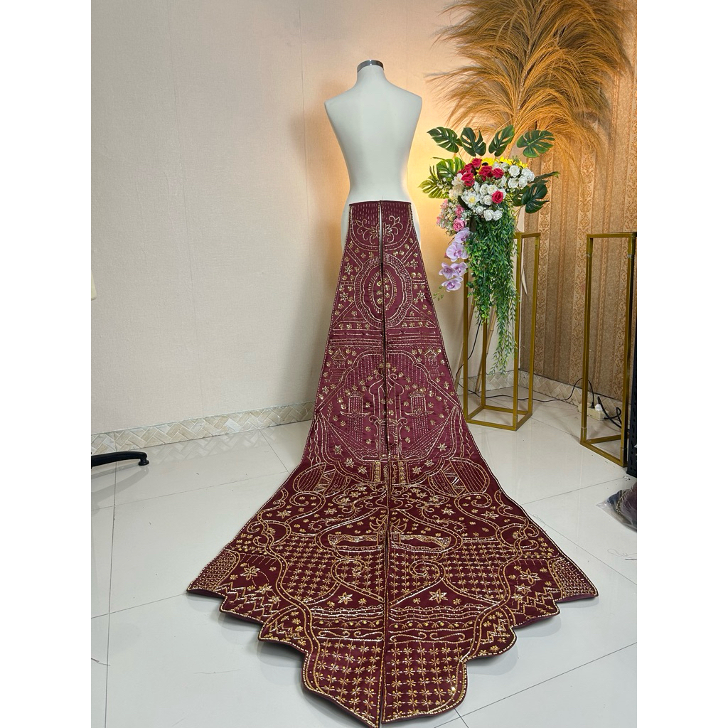 Ekor Cheongsam Warna Maroon / ekor pengantin