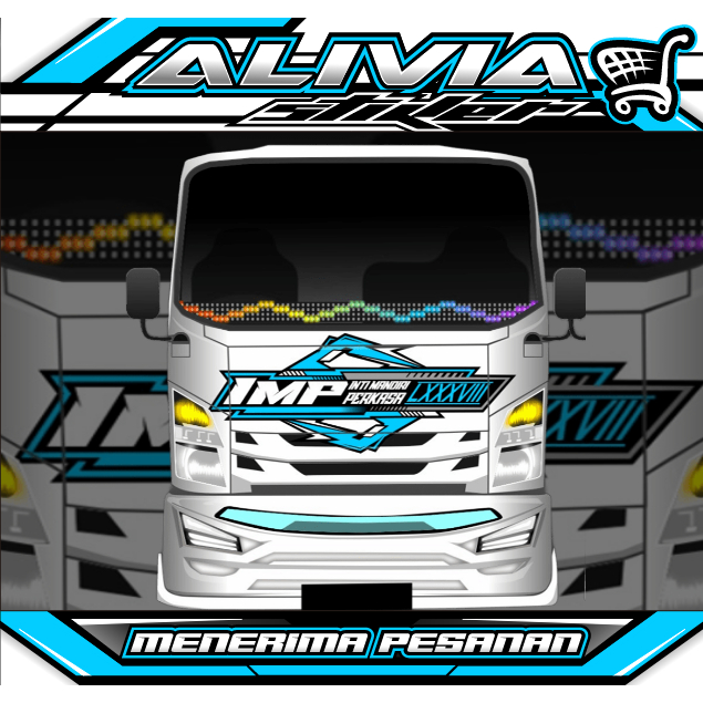 Stiker Kabin Depan Truk Giga - Stiker Variasi Truk Giga - Bebas Custome dan Request