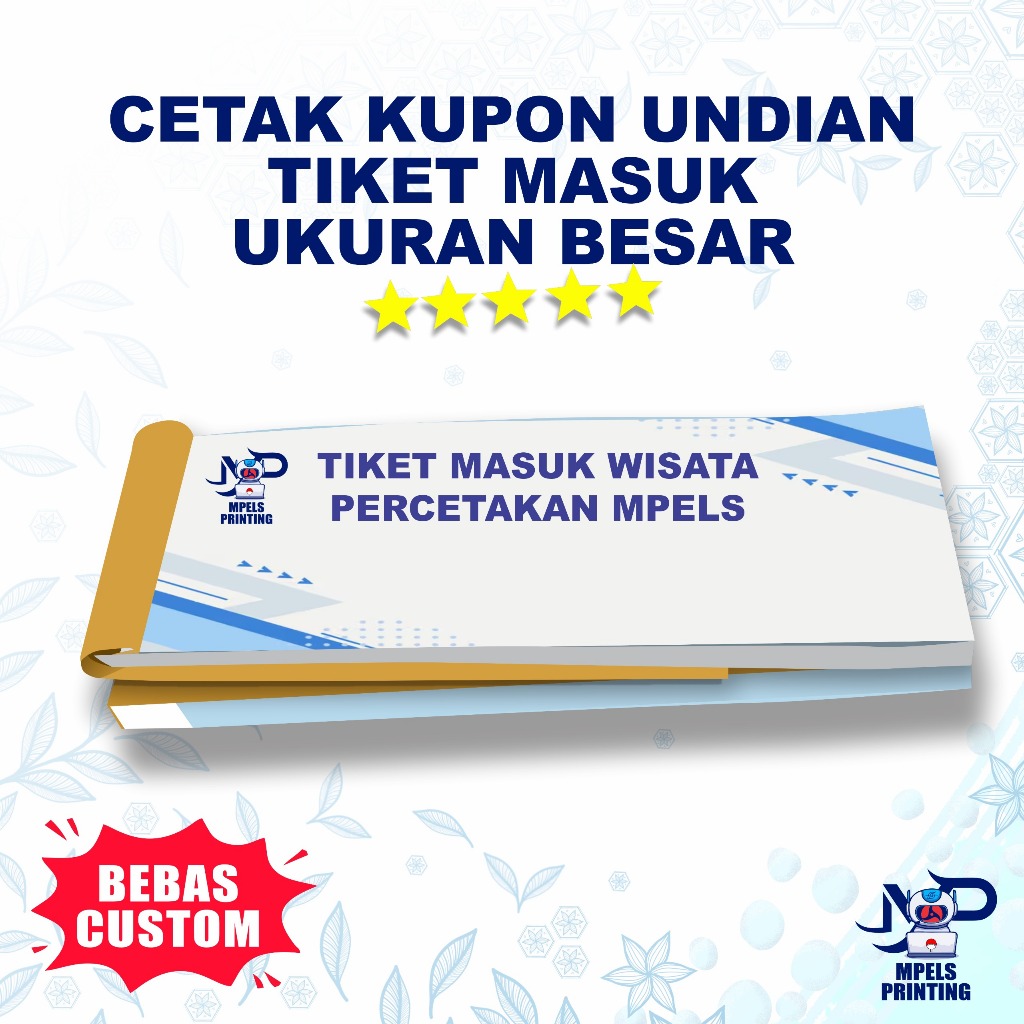 CETAK KUPON TIKET UNDIAN TIKET MASUK UKURAN BESAR