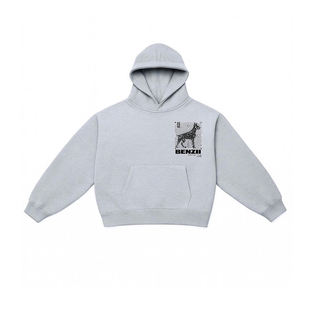 BENZII CLUB - Hoodie Boxy 330GSM Ripple Dog Signal Misty