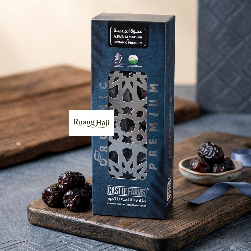 KURMA AJWA ORGANIK CASTLE FARMS PREMIUM ORGANIC 500 gr / MEDINA / MADINA / ALMADINAH / ALMADINA / AL