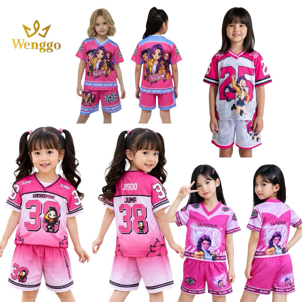STELAN JERSEY ANAK-ANAK KARAKTER KPOP DEMON HUNTER RUMI / BAJU ANAK-ANAK