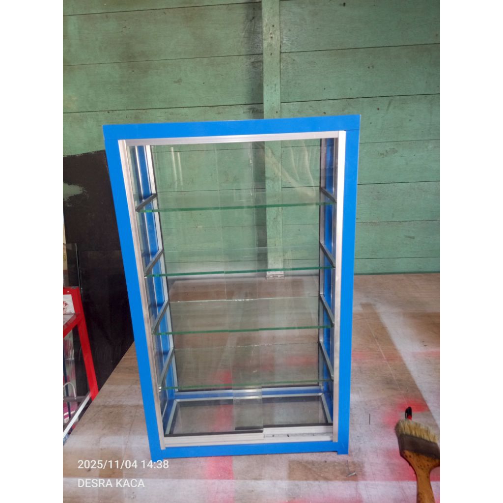 Etalase Rokok Aluminium + Kaca 5mm Ukuran 40x40 Anti Karat Untuk Warung & Konter
