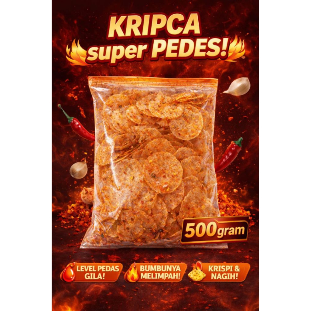 kripca pedas / kripca 500gram / cemilan kripca / hahsnack