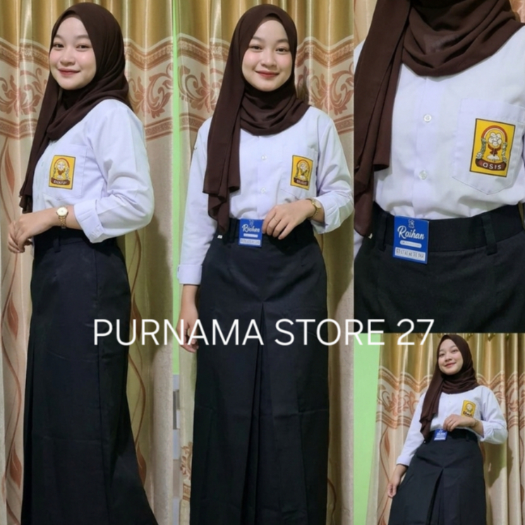 ROK PANJANG SPAN BELAH 1 HITAM SMP/SMA ANAK PEREMPUAN KELAS 1-3 BAHAN HIGHTWISS TERBARU