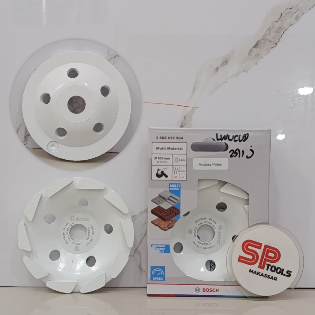 MATA GERINDA GURINDA AMPLAS POLES BETON / TEMBOK / DIAMOND GRINDING CUP SEGMENTED 4" 4 INCH BOSCH 2 