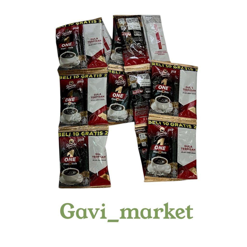 Kapal Api One Gula Terpisah 12 Sachet 23gram - Kopi Instan Gula Terpisah, Praktis, Gula Sesuai Seler
