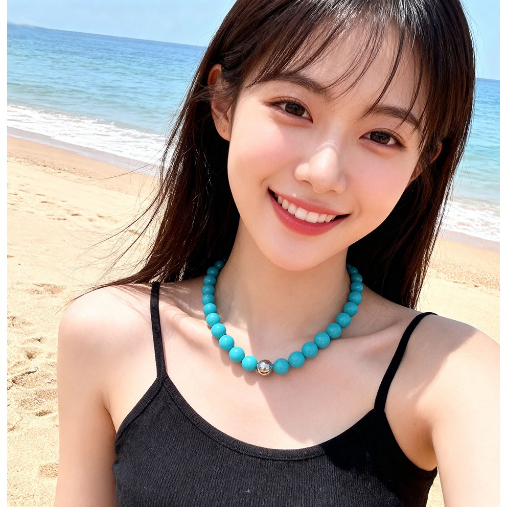 Kalung Colorful Beads Necklace Kalung Wanita Aesthetic Candy Style Korean Fashion Zenni