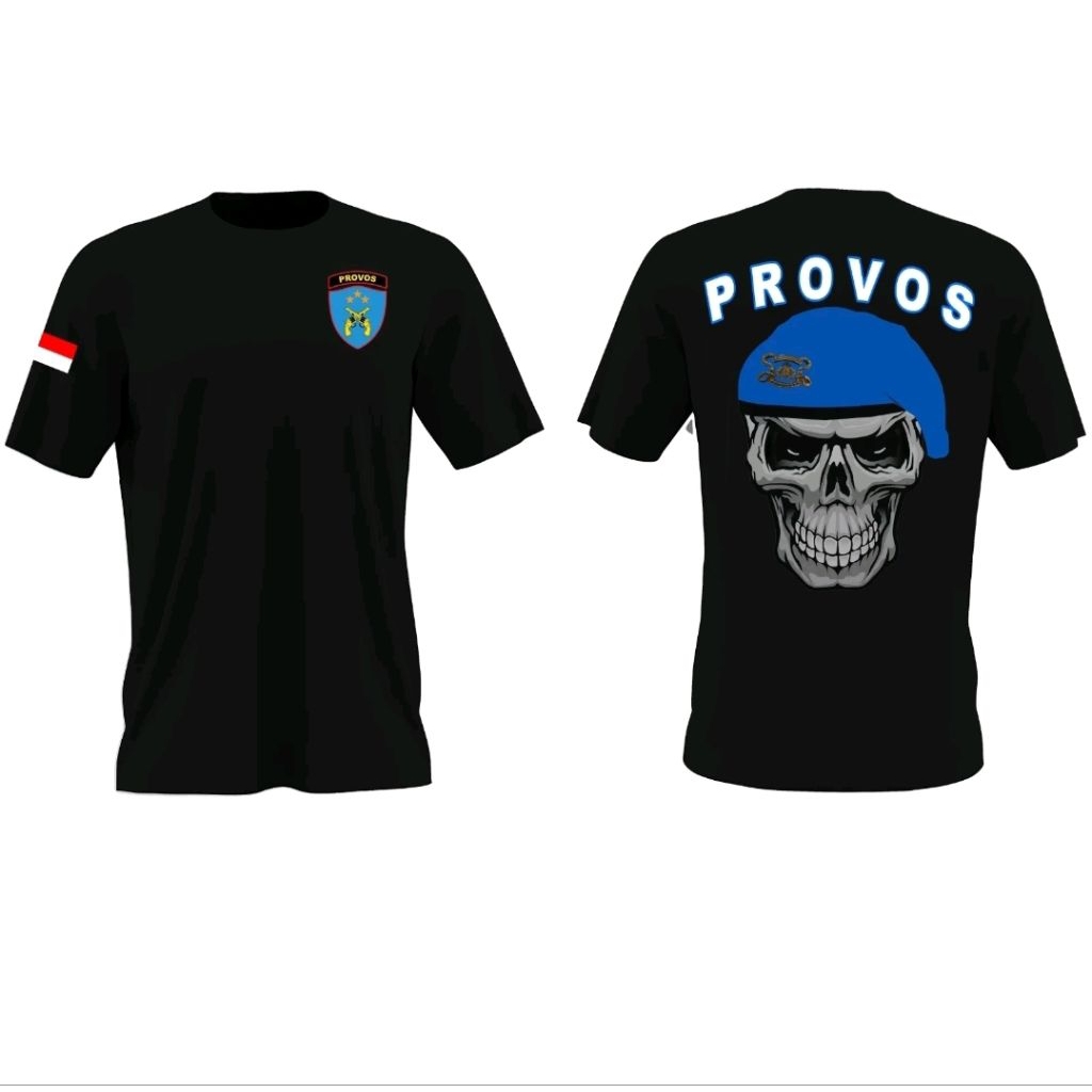 KAOS PROVOS TENGKORAK BARET BIRU // KAOS PROVOS TENGKORAK