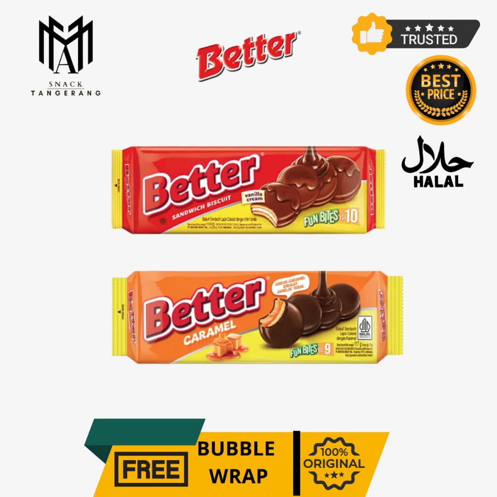 Better Biscuit Pack Cokelat Vanilla Caramel 100 Gr