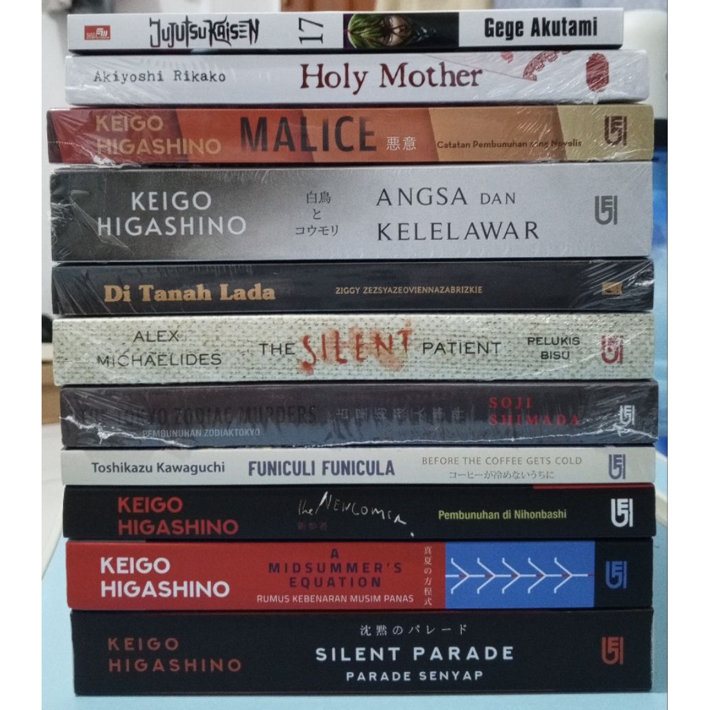 Novel Preloved & Baru Keigo Higashino, Ziggy, Akiyoshi Rikako, Soji Shimada (Angsa Kelelawar, Malice