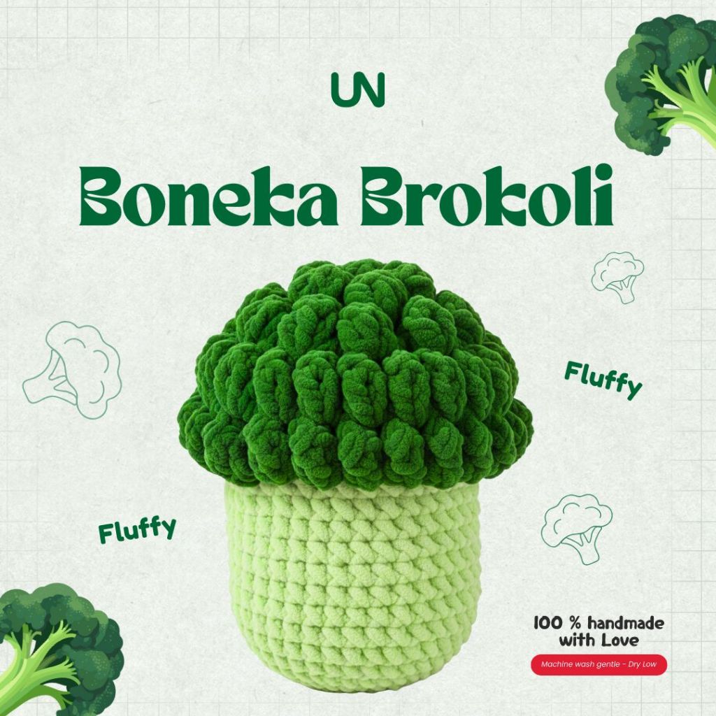 Boneka Brokoli Rajut Besar