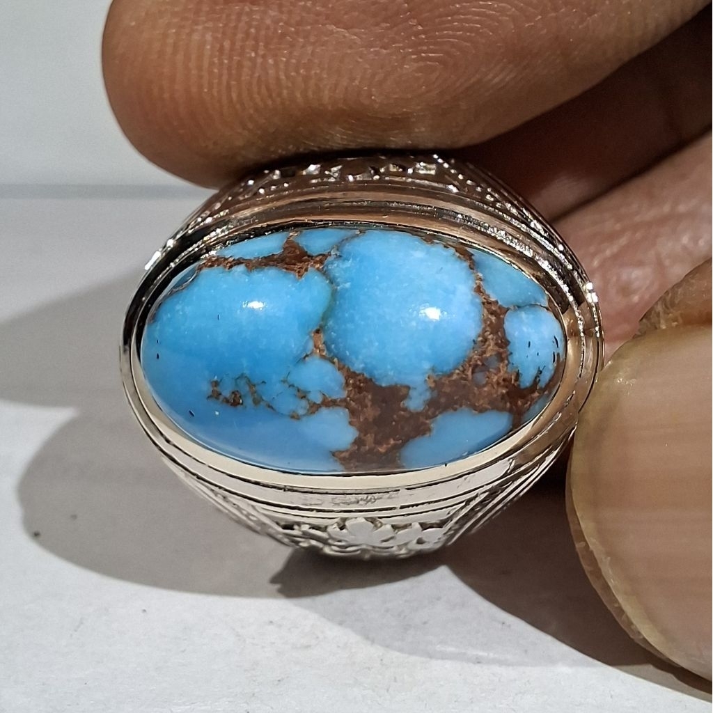 PIRUS MESIR BIRU MUDA GRADASI EST DIM 17x10x8,5 RING 8