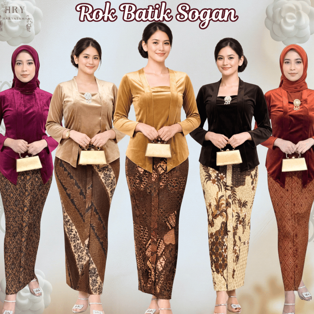 Rok Span Plisket Wiru Batik Sogan Motif Jarik Klasik Bawahan Kebaya Wanita Panjang Melar Formal