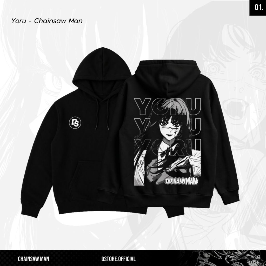 Hoodie Hitam Yoru Chainsaw Man