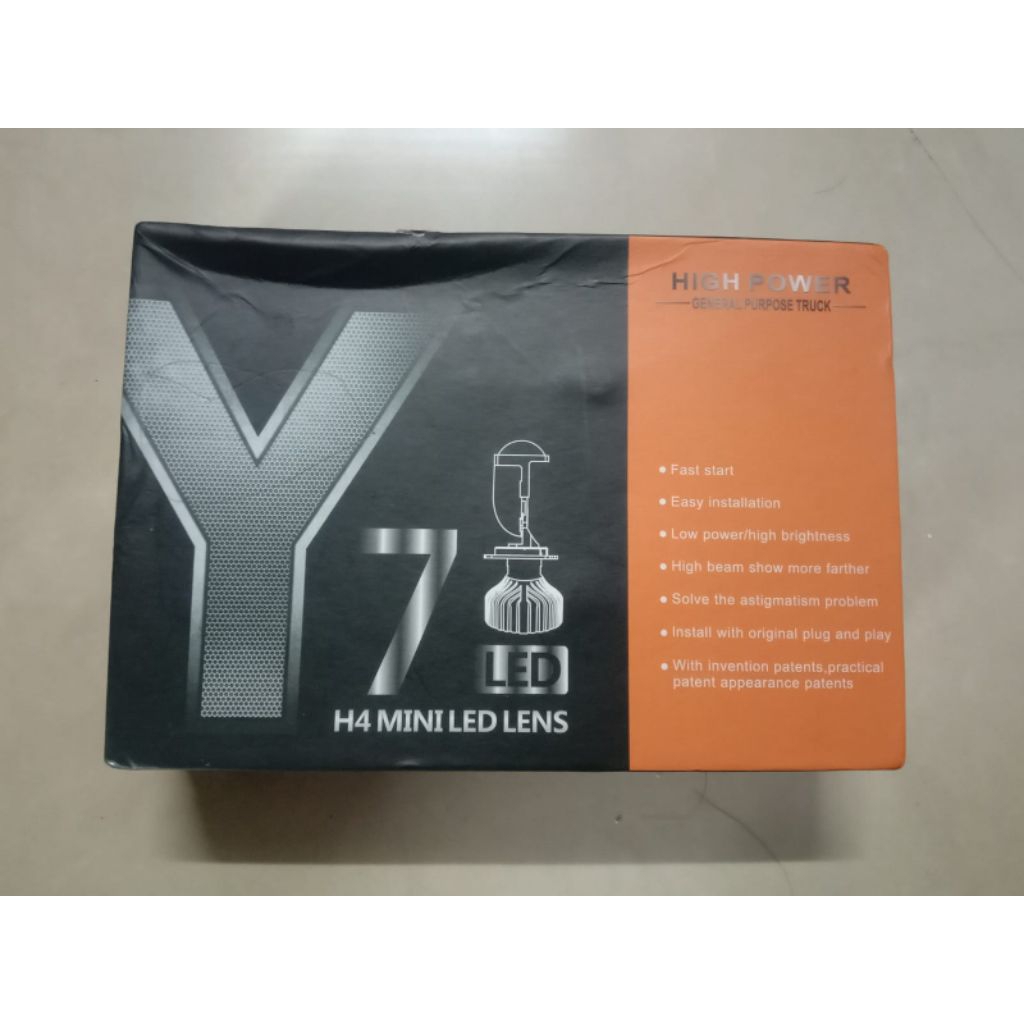 Lampu LED Mobil Y7 H4 Mini LED Lens