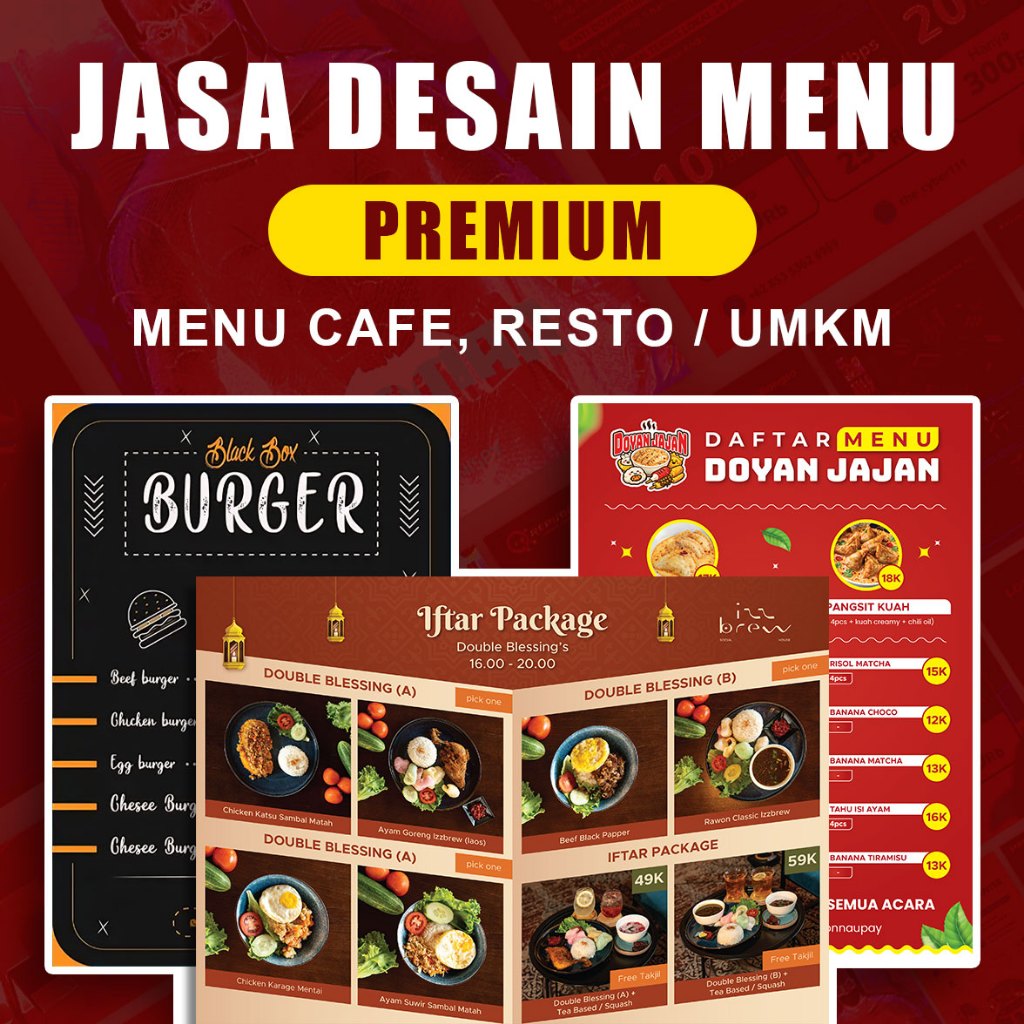 Jasa Desain Menu Makanan Profesional Murah – Menu Cafe, Resto, UMKM Custom