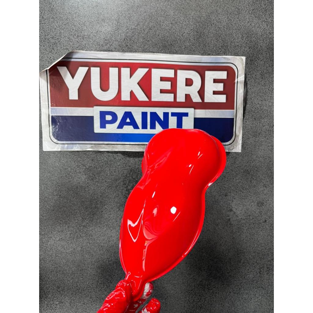 cat merah ferari pu/cat merah cabe/cat merah solid terang bahan pu 500ml