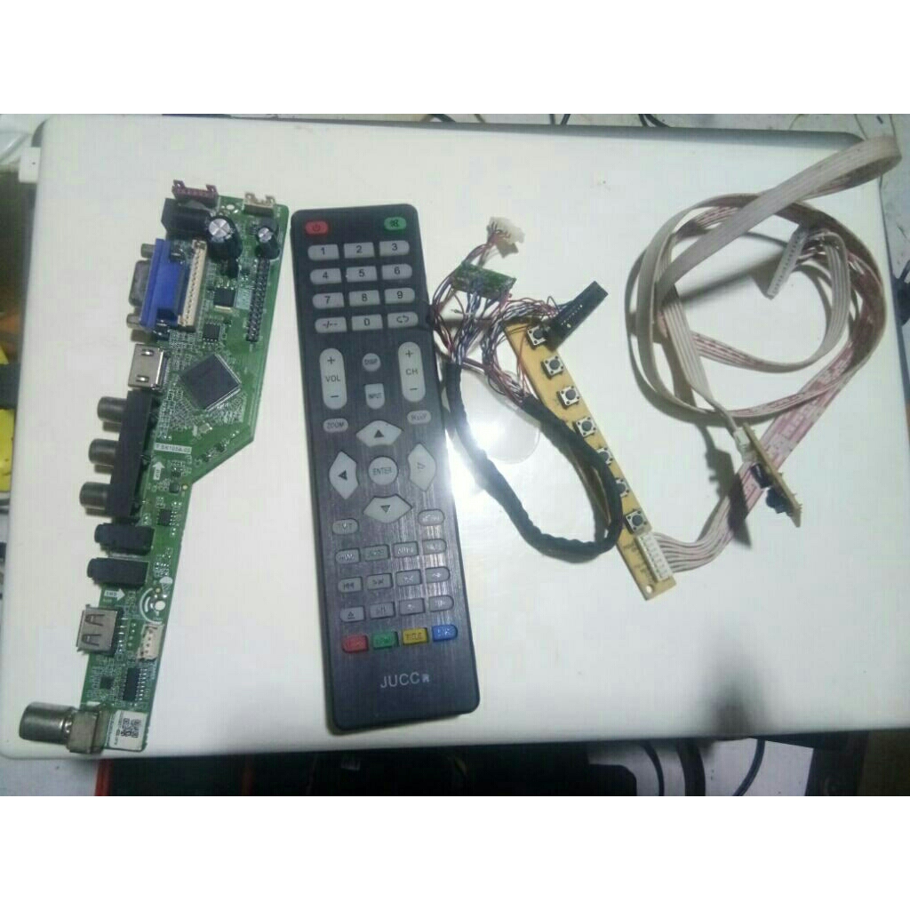 mesin lcd tv universal remote kabvel lvds 40 pin tompol panel plus ir