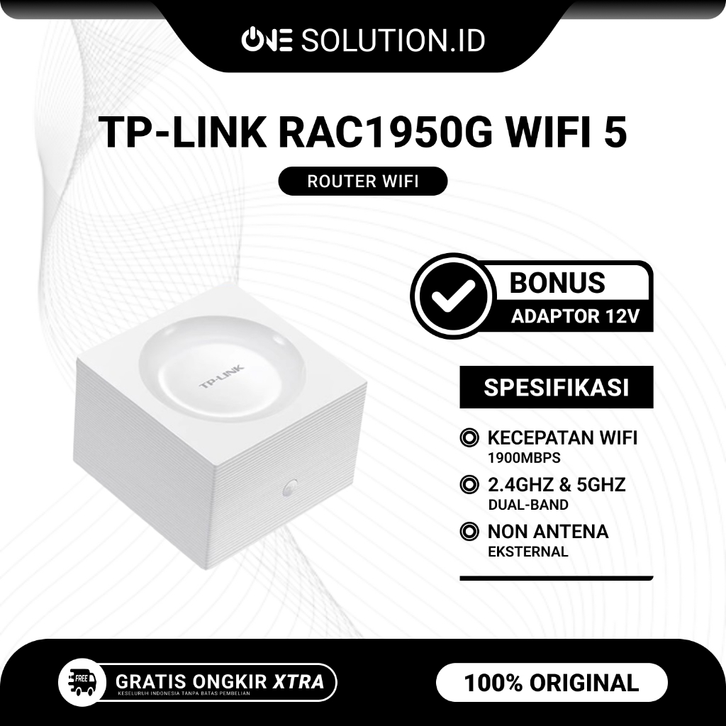 TP-Link TL-RAC1950G Wireless WiFi 5 Dual-Band 2.4GHz & 5GHz Router Bekas Original Bonus Adaptor