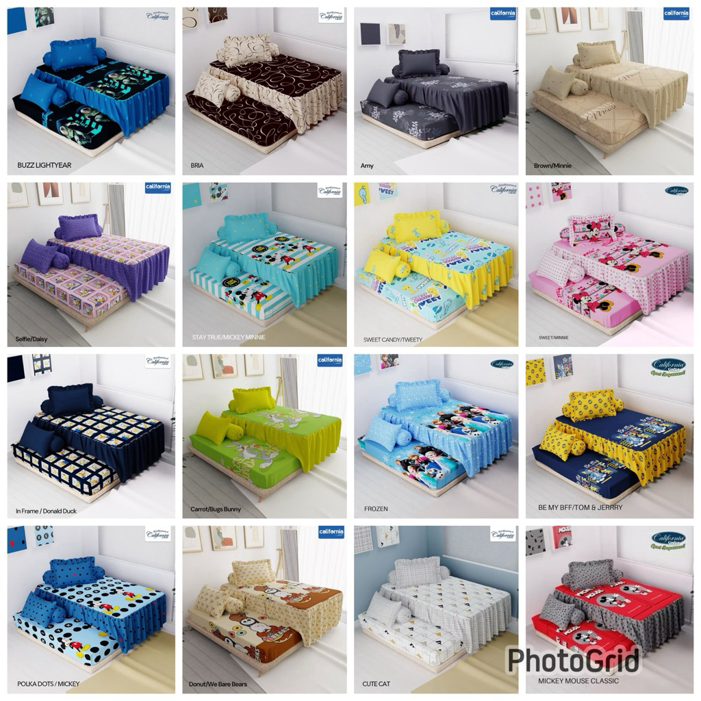Sprei California / My Love Single Duo Ukuran Size 120 X 200 CM Sprei 2 in 1