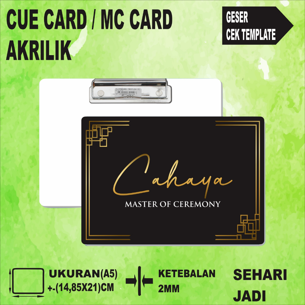 CUE CARD MC / QCARD/ MC CARD AKRILIK MURAH PREMIUM SEHARI JADI