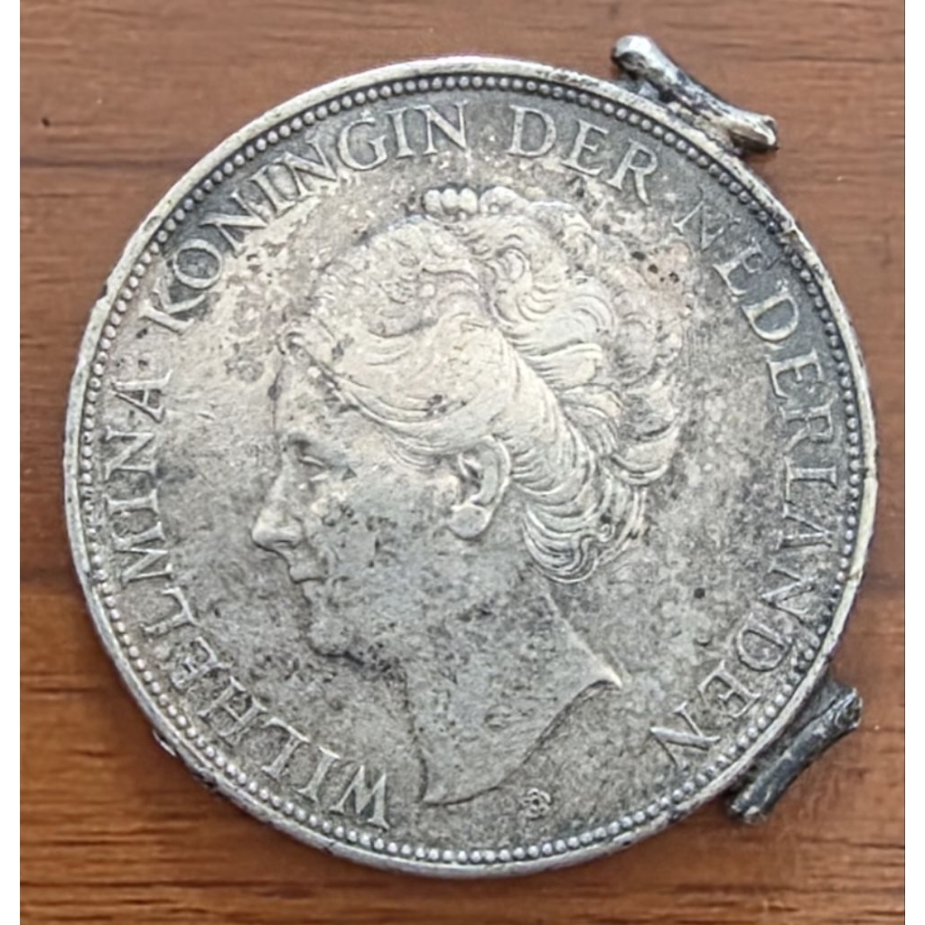 Koin Perak 2½ Gulden 1937 Wilhelmina