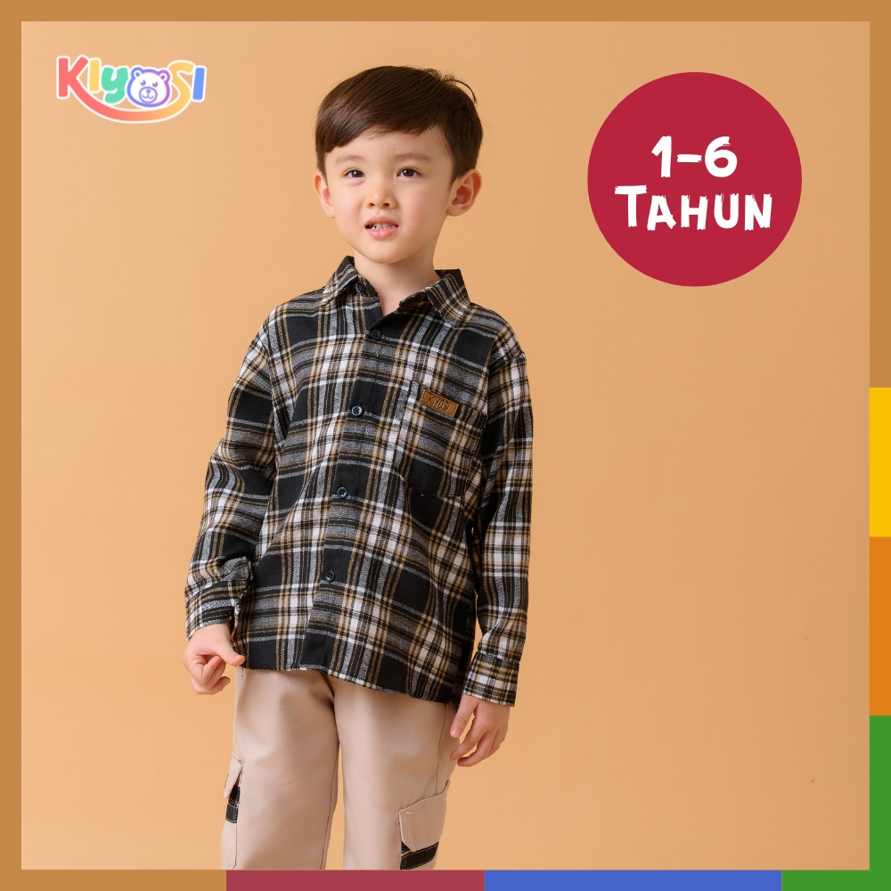 KIYOSI Kemeja Flanel Anak Premium Kemeja LENGAN PANJANG ANAK  1-6 Tahun