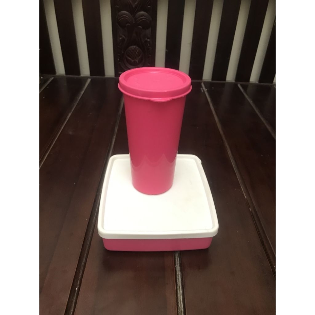Tempat Makan Tupperware Satu Paket Warna Pink Tupperware Toples Tempat Kotak Tumlber Tupperware Orig