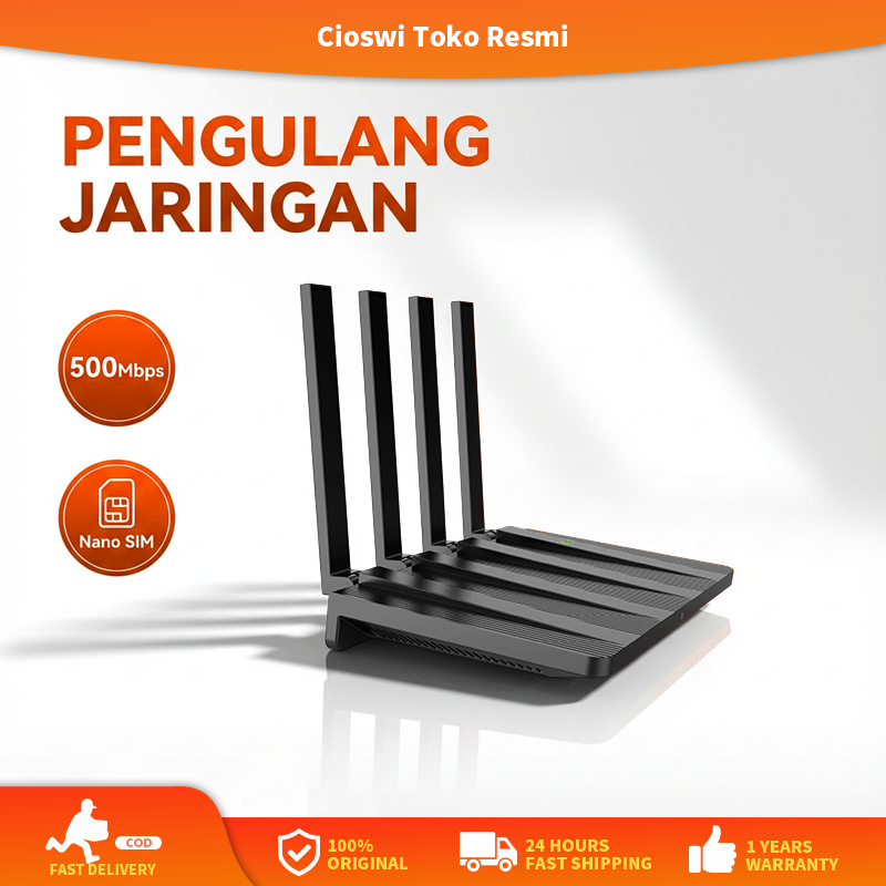 Router WiFi 500Mbps dengan SIM Card Slot, Kecepatan Tinggi, Stabil, 4 Antena