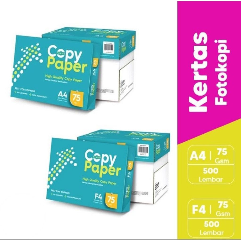 (1 RIM ISI 500 LEMBAR) Kertas HVS COPYPAPER A4 / HVS Copypaper F4 / Kertas HVS Isi 500 Lembar