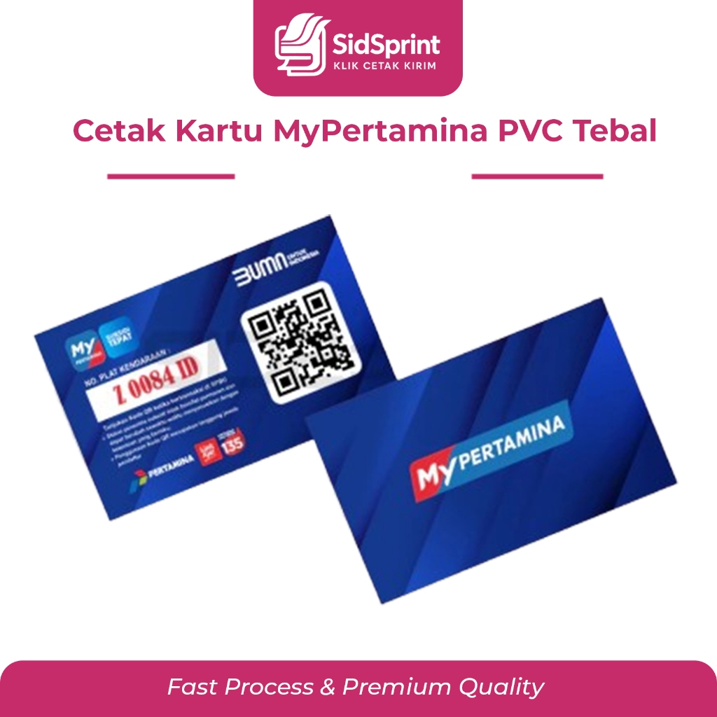 SidsPrint Cetak Kartu MyPertamina PVC Tebal – Bisa Barcode & QR Code