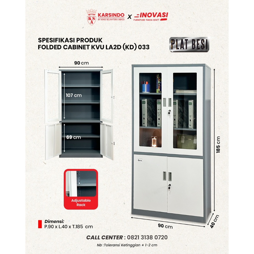 Karsindo Folded Cabinet Lemari Arsip Lipat Lemari Plat Besi Lipat Lemari Kantor Serbaguna