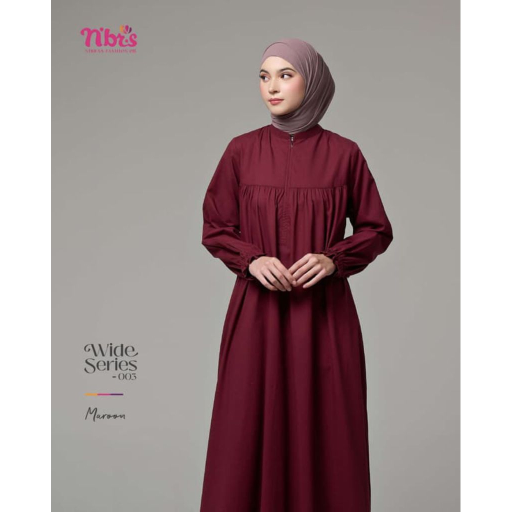 GAMIS WANITA GAMIS NIBRAS WIDE 003 DRESS WANITA BUSANA MUSLIM NIBRAS