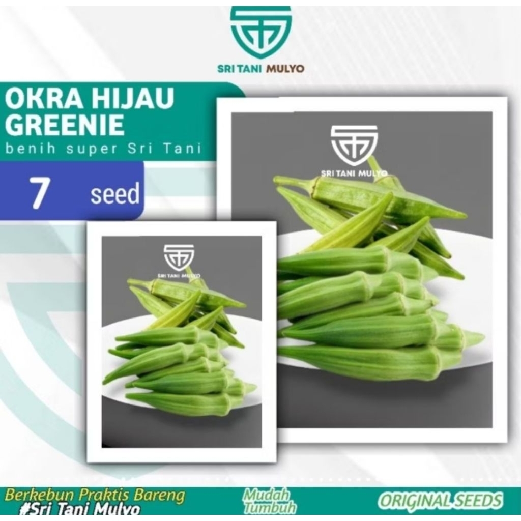 7 Biji - Benih Orka Hijau GREENIE F1 - Bibit Tanaman Sayur Sayuran Buah Okra Bibit Okra Hijau