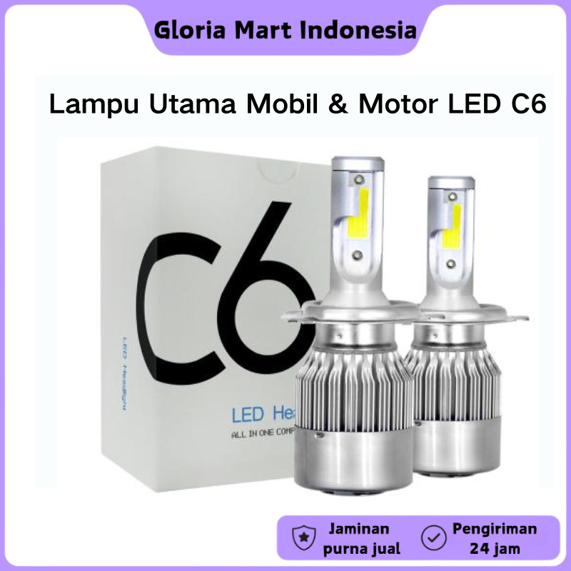 LAMPU MOBIL LED HEADLIGHT H11 COB SET C6 H4