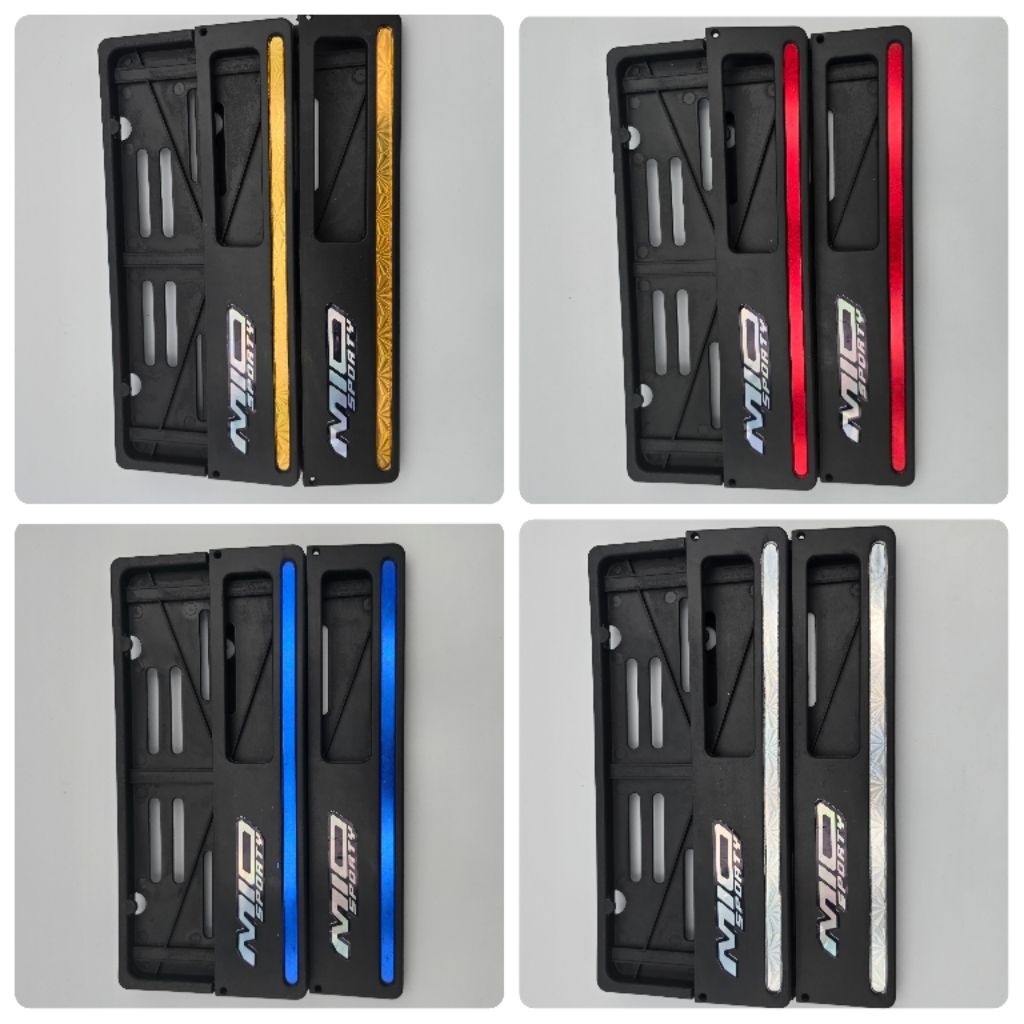 Dudukan Plat Nomer List Nyala Plus Stiker Hologram Mio Sporty Universal Semua Motor - Harga Sepasang